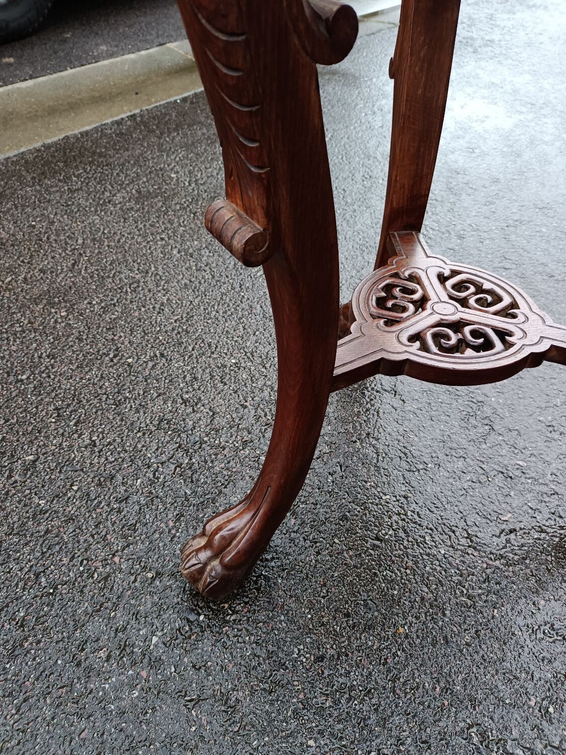 Sellette ancienne table d'appoint plateau marbre