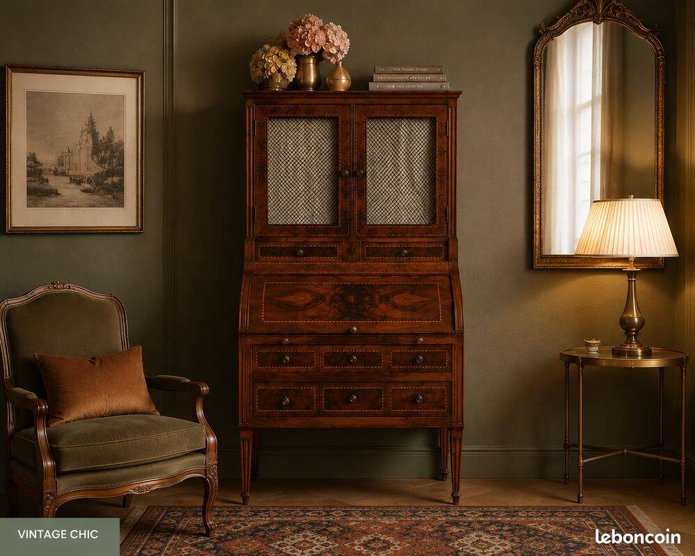Bureau en cylindre en acajou