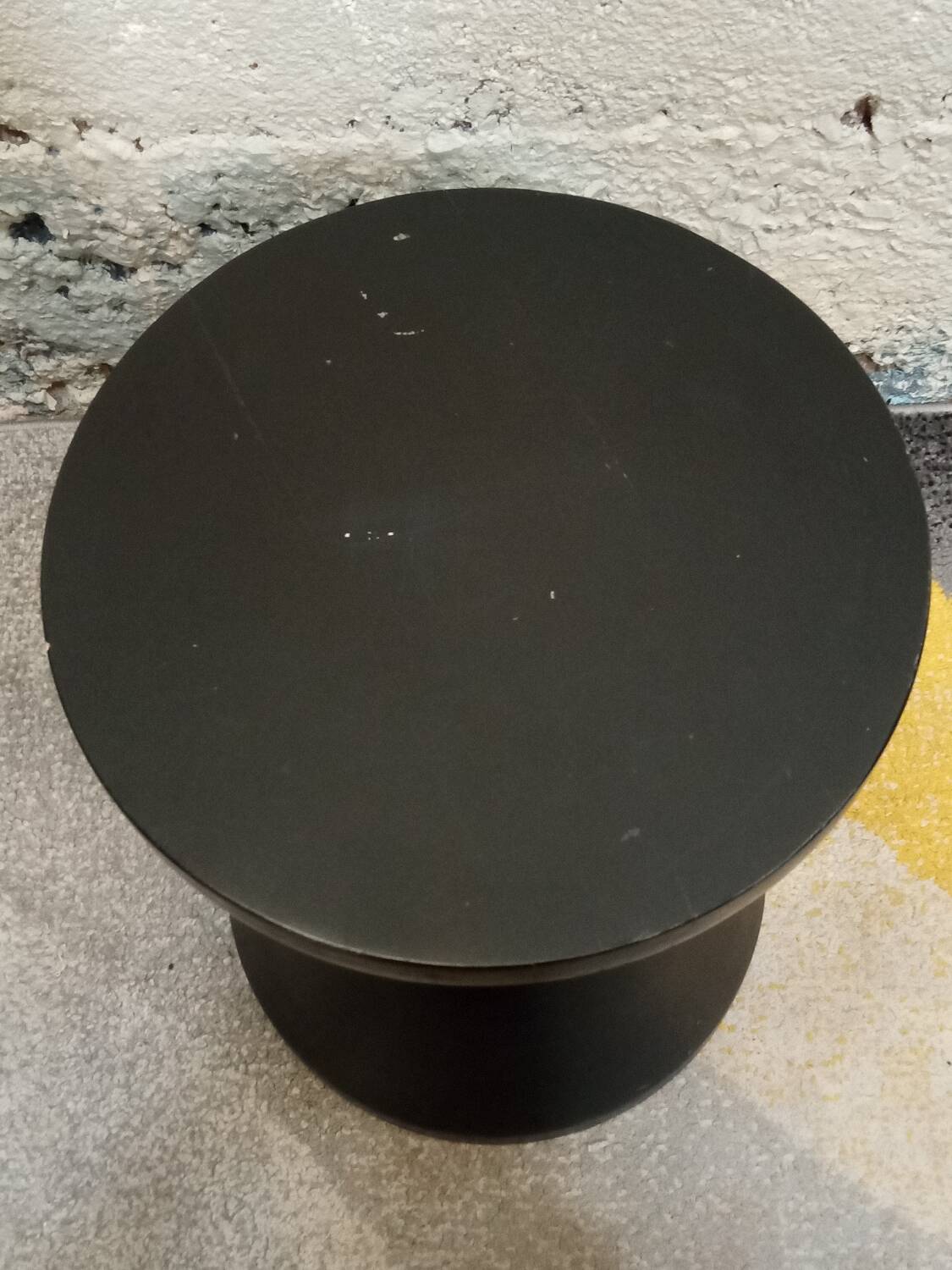 Black solid wood stool