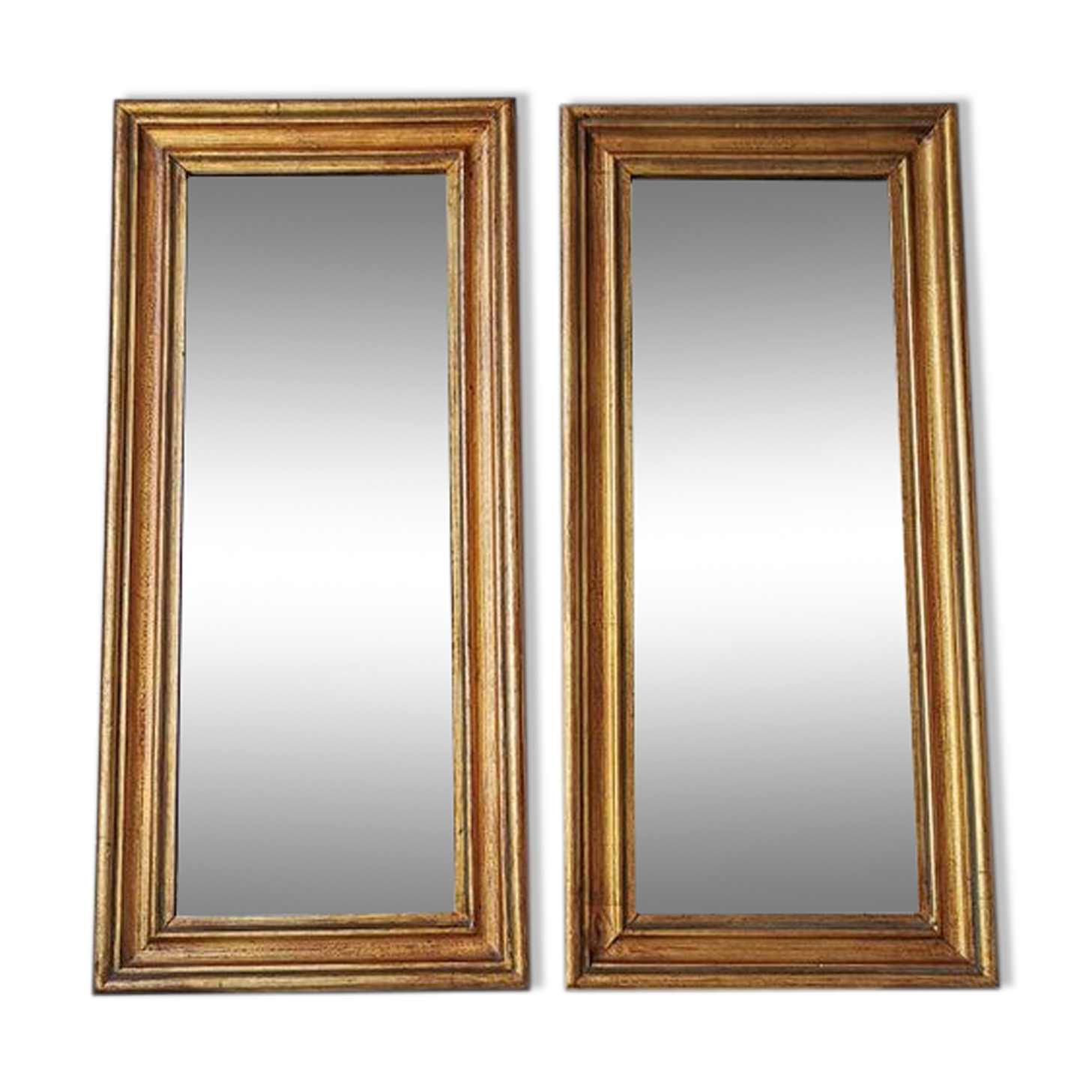 Set 2 vintage Italian wooden mirrors 80s 50x24cm