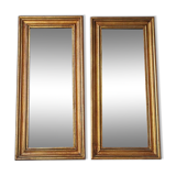 Set 2 vintage Italian wooden mirrors 80s 50x24cm