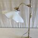 Articulated table lamp in brass and opaline - mid 20th century.