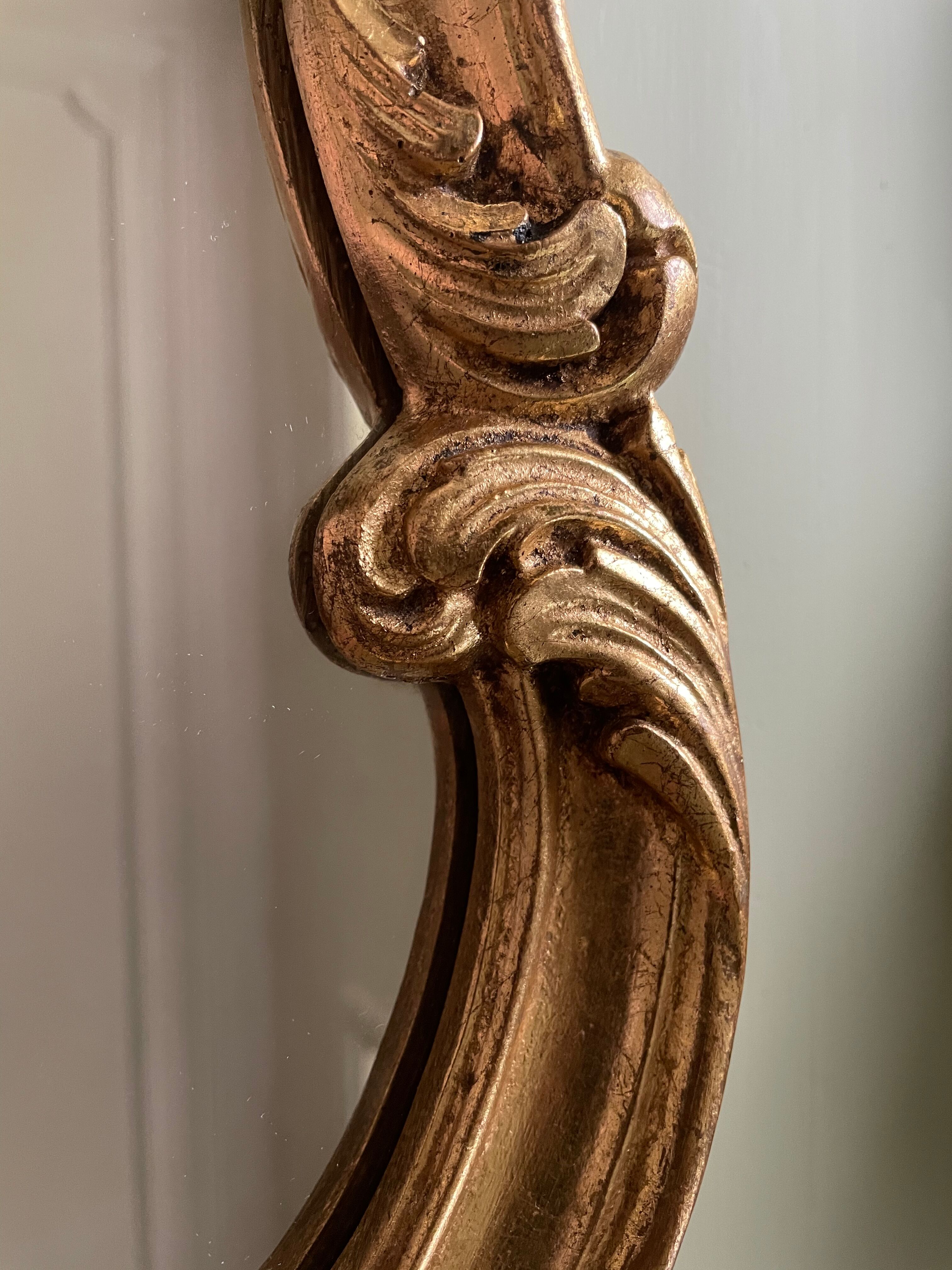 Golden resin shell mirror  46x75cm