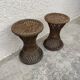 Paire de tabouret en rotin
