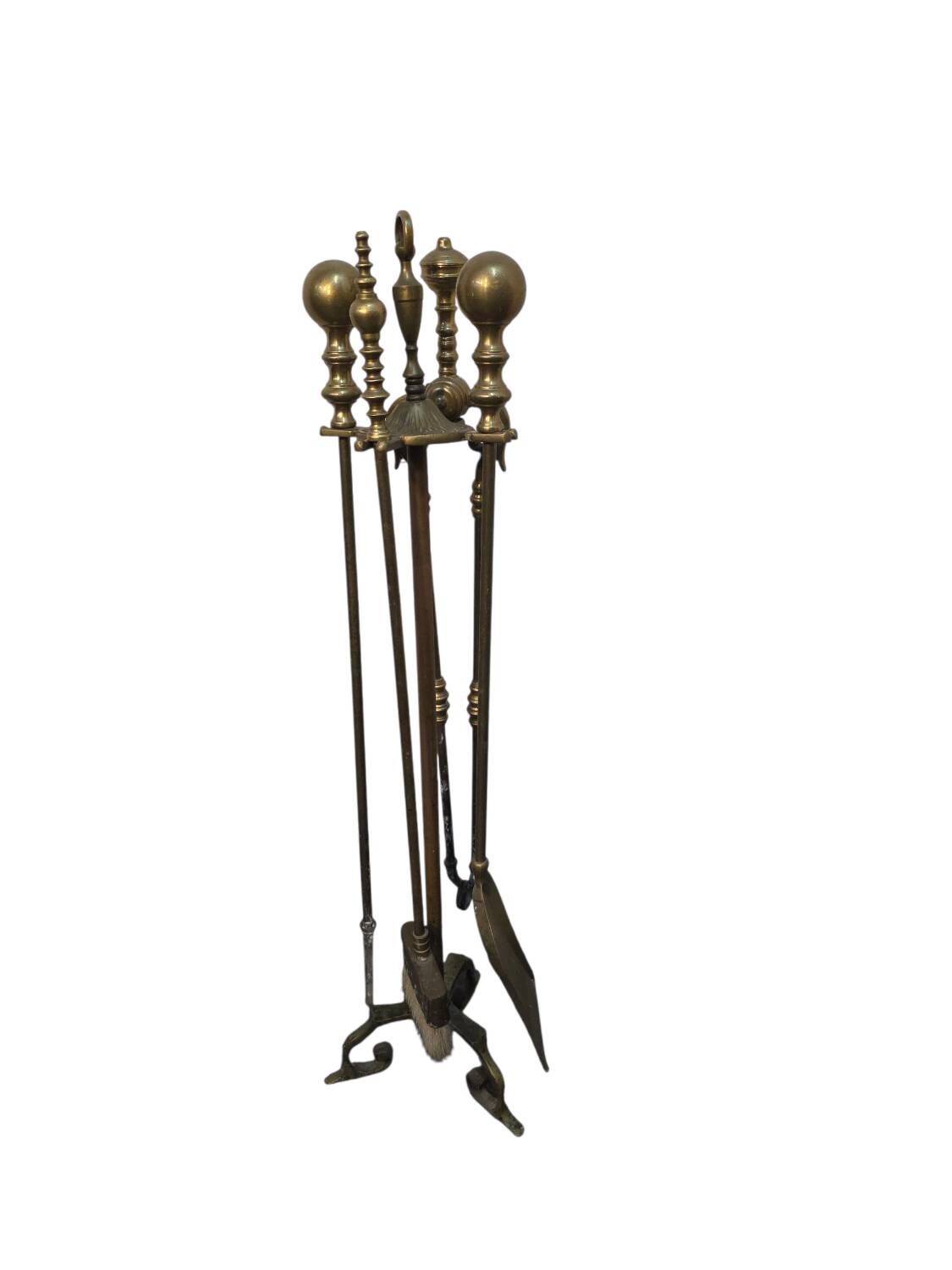 Solid brass fireplace set