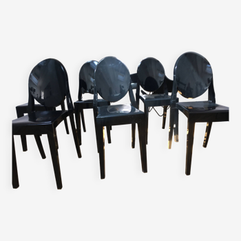 6 KARTELL Victoria Ghost Chairs Opaque black