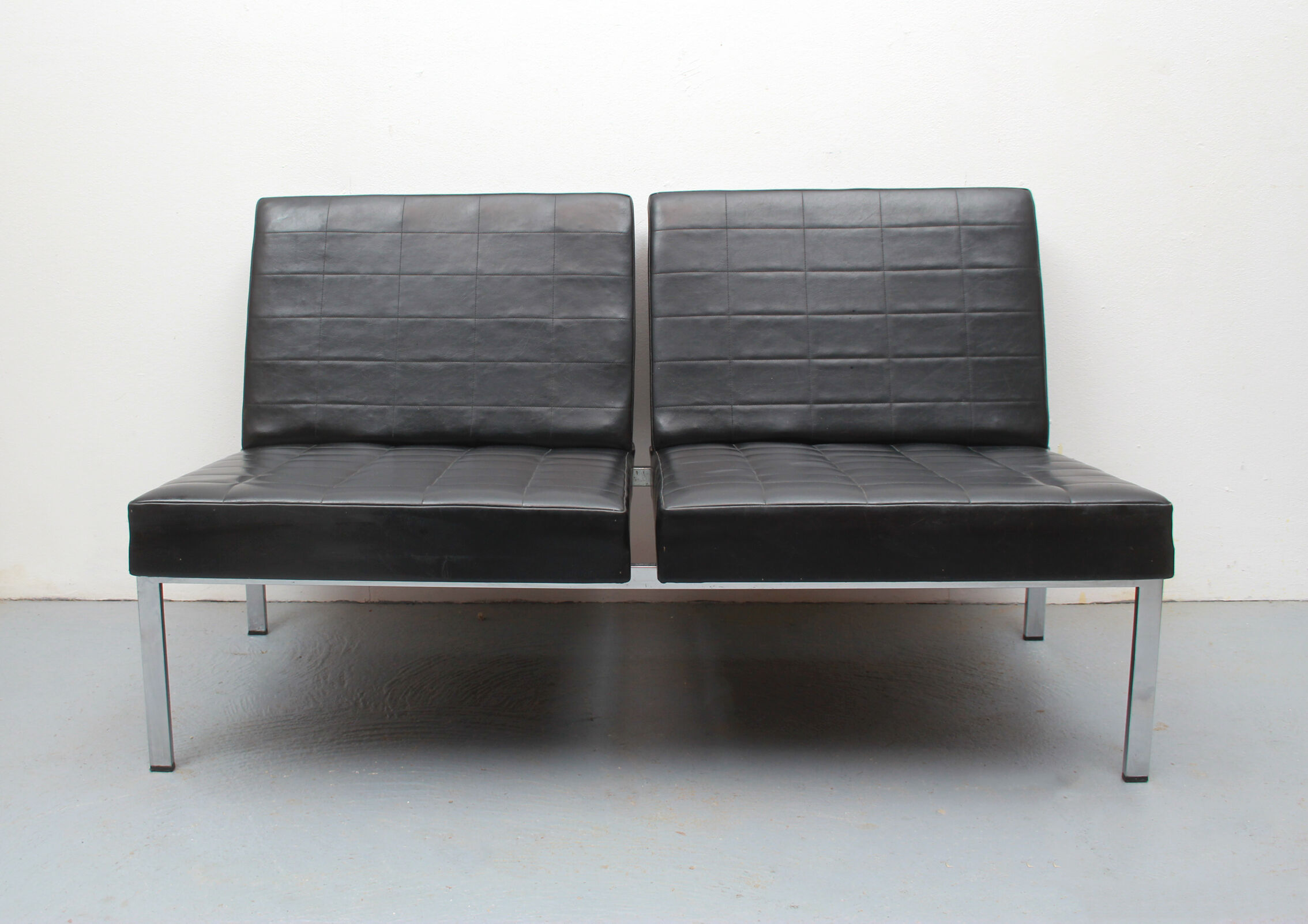 1960s 2-seater sofa in synthetic leather