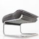 Fauteuil et ottomane en cuir 1950s