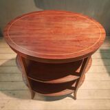 Oval gueridon with 3 trays