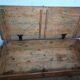 Rustic coffee table on wheels
