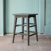 Vintage French stool from the 1940s, wooden stool, extra seat, stool.