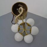 Sputnik brass and glass ceiling chandelier from Kaiser Idell / Kaiser Leuchten, Germany, 1960s