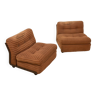 Pair of armchairs "Amanta" brown by Mario Bellini for C&B Italia 60's