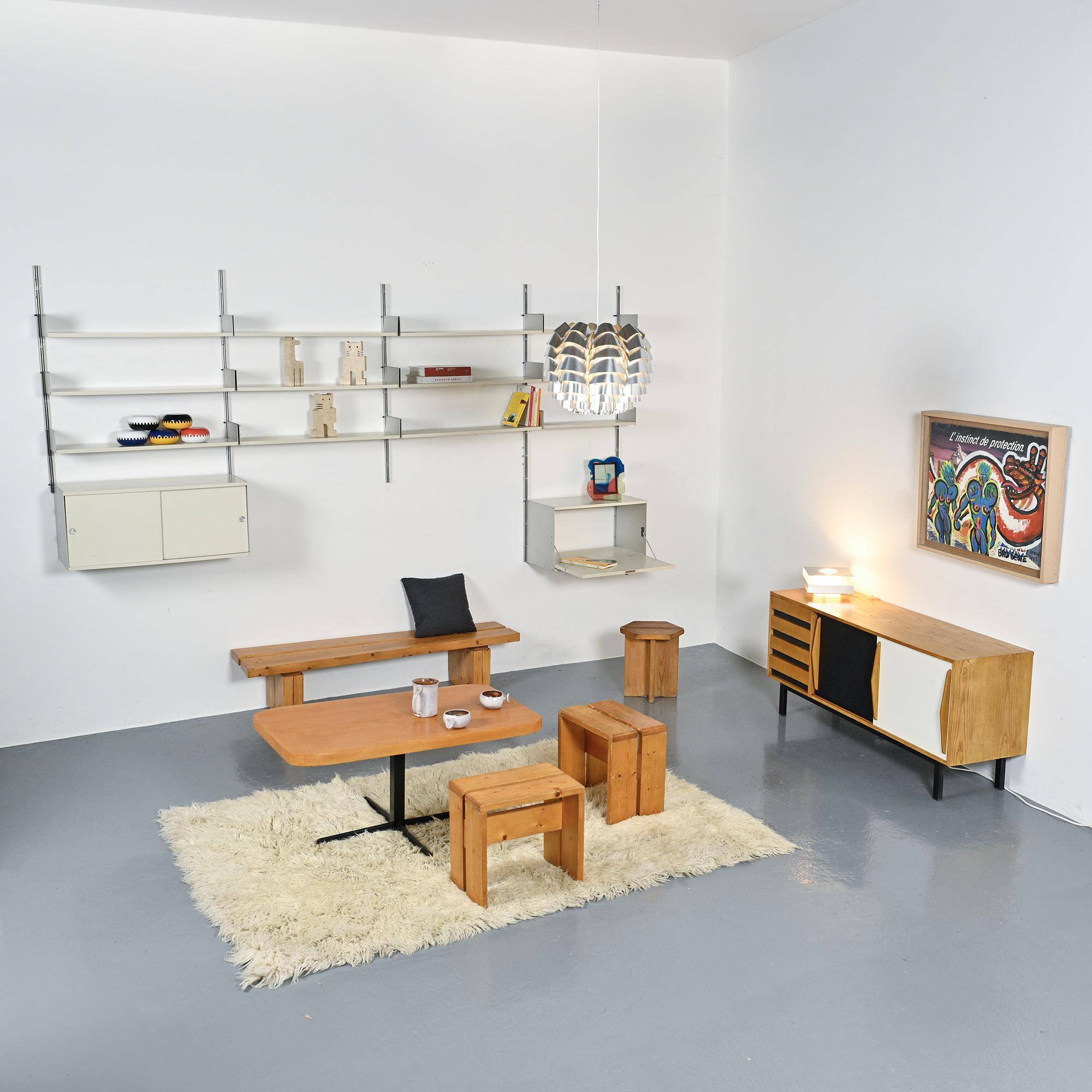 Pine bench from the La Rive residence, Arc 1600, France, circa 1970.