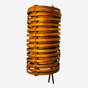 JA “Junco” caned rattan wall lamp by Coderch for Tunds, 1960, Spain