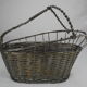 Old basket bottle holder silver metal french bottle holder