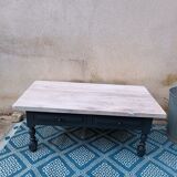 Solid wood coffee table with limed top