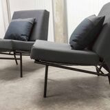 Airborne double bench seat restored foam and new fabrics + 2 matching cushions