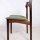Set Of 12 Dining Chairs Made In Rosewood And Green Fabric