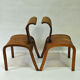 Scandinavian pair of design childrens wood chairs 1950s