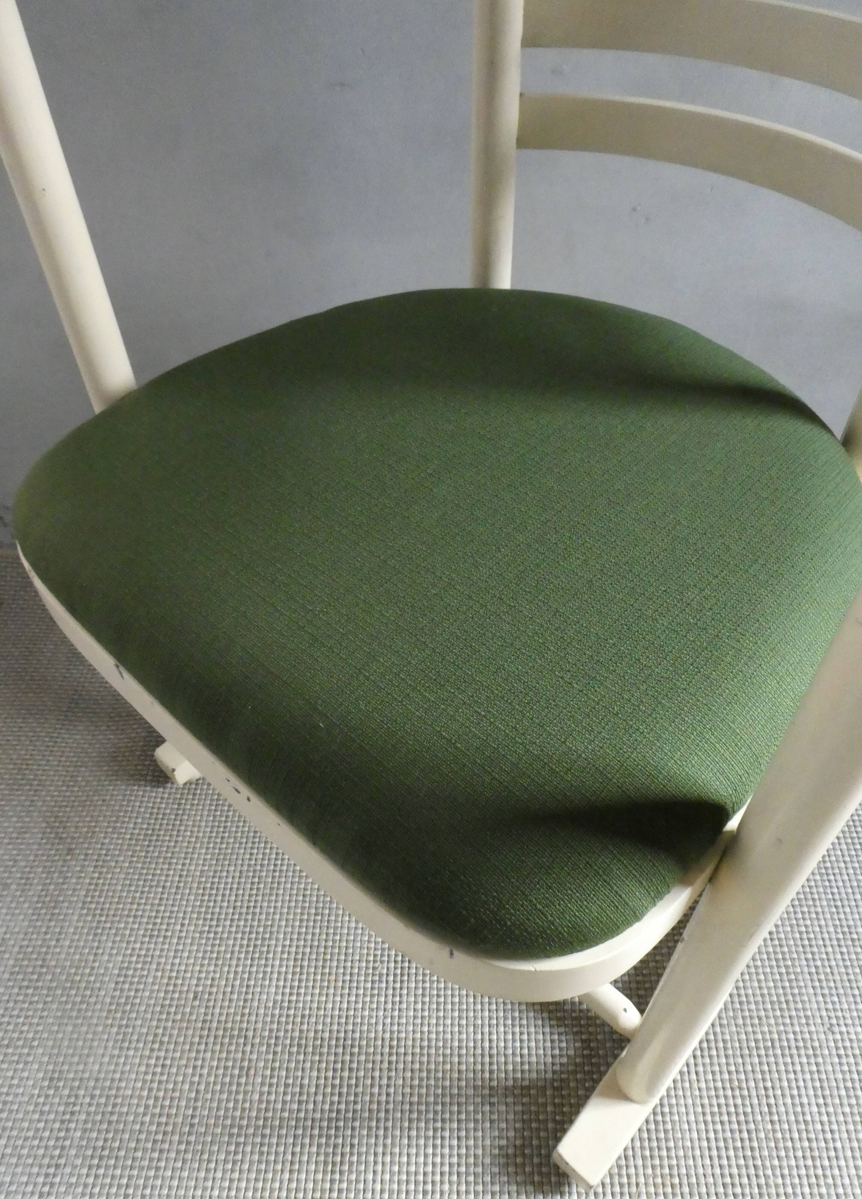 White patina wooden armchair, 1950s