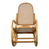 Fauteuil à bascule italien Luigi Crassevig en bois courbé