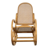 Fauteuil à bascule italien Luigi Crassevig en bois courbé