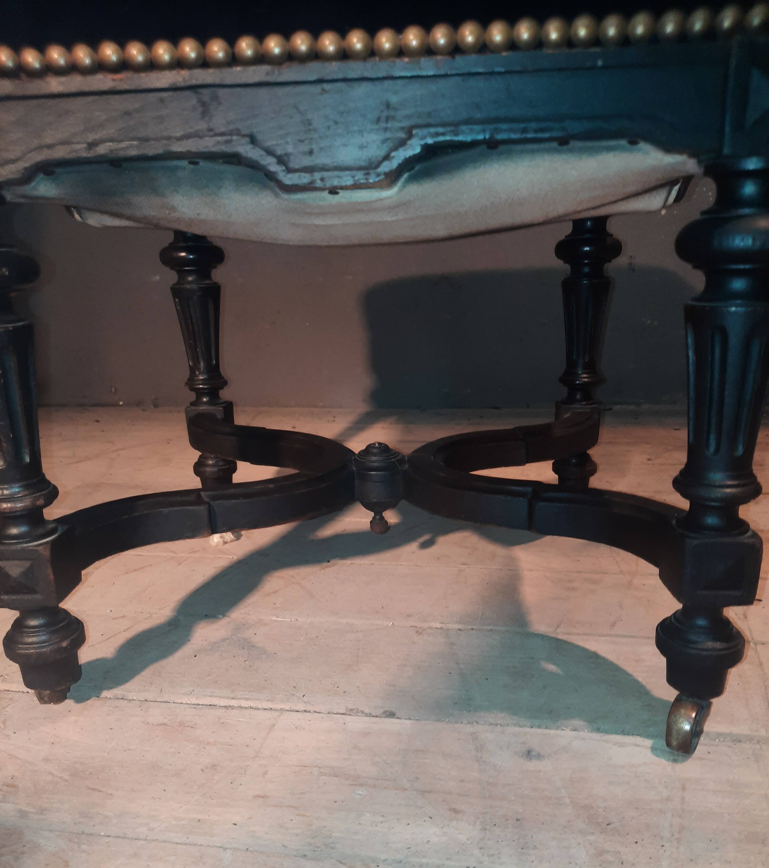 Blackened turned wooden stool '1900'