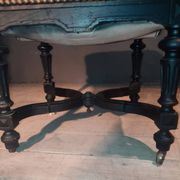 Blackened turned wooden stool '1900'