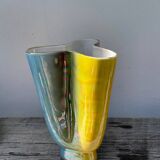 Iridescent ceramic vase signed Sicas 1960
