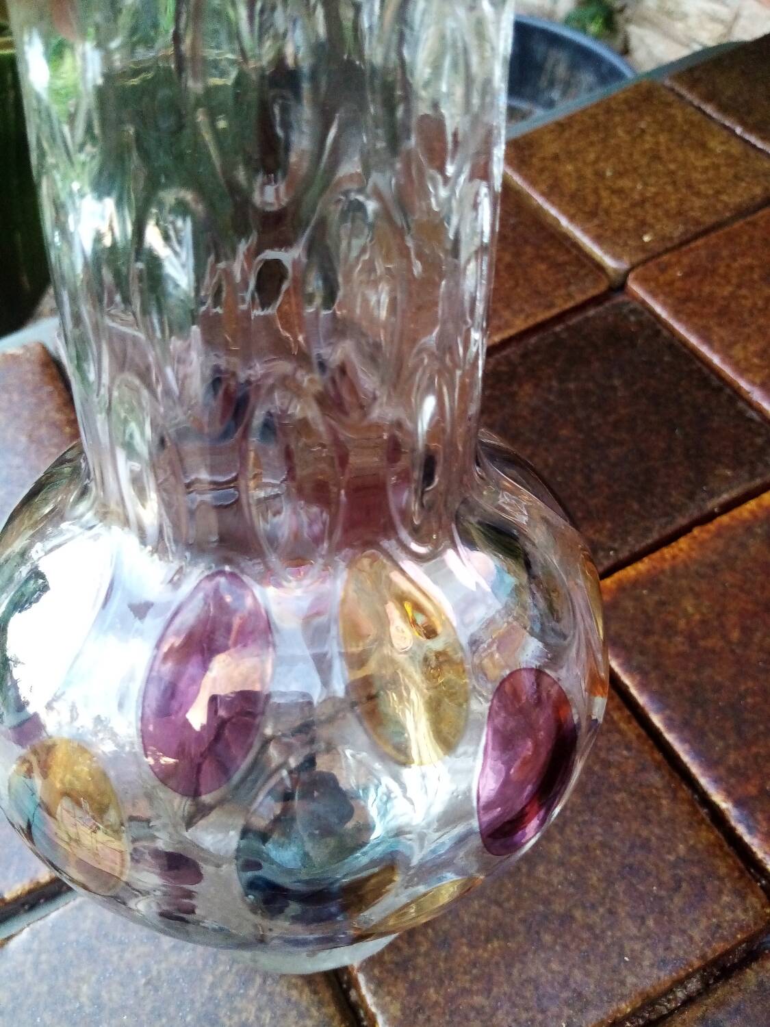 Bohemian crystal vase Czechoslovakia