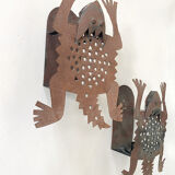 Pair of lizard sconces