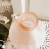 Pink frosted glass bottle, empoli italy