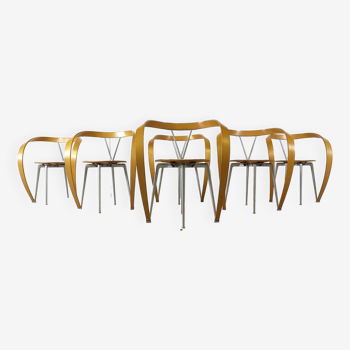 Chaises de Salle à Manger Revers par Andrea Branzi pour Cassina, 1993, Set de 6