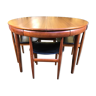 Table de salle à manger scandinave en teck et 4 chaises Hans Olsen pour Frem Rojle