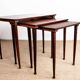 Three Danish nesting tables in rosewood by Mobelintersia 1960.