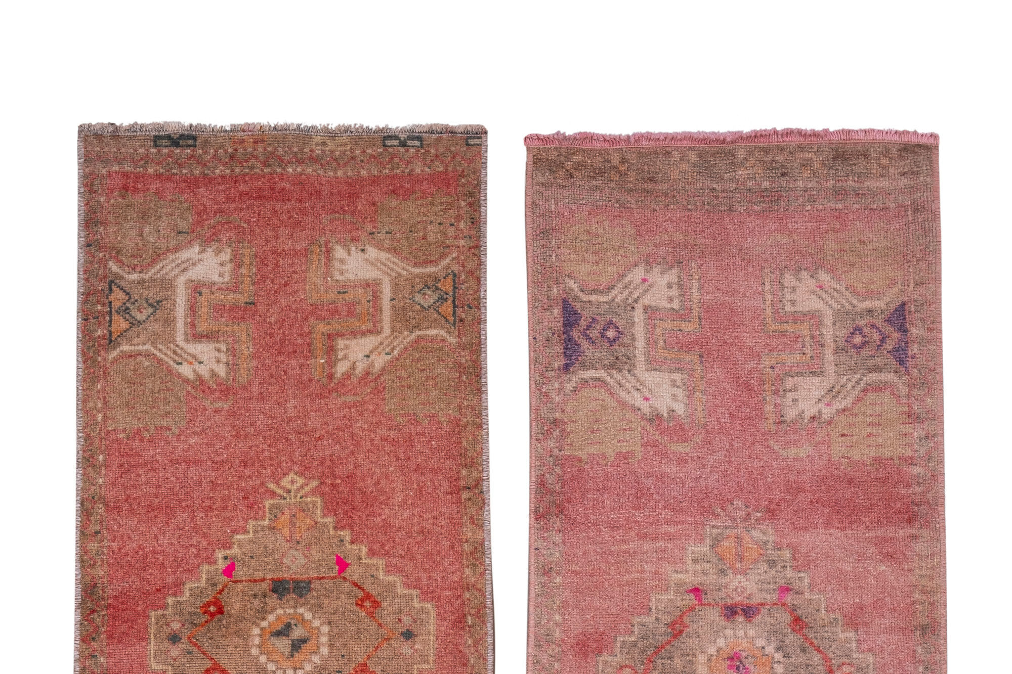 Distressed Turkish Rugs, 1970s, Set of 2 45 x 112 - 45 x 115 cm