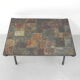 Brutalist coffee table with slate top