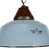 Industrial Grey Enamel and Cast Iron Pendant Light, 1960s