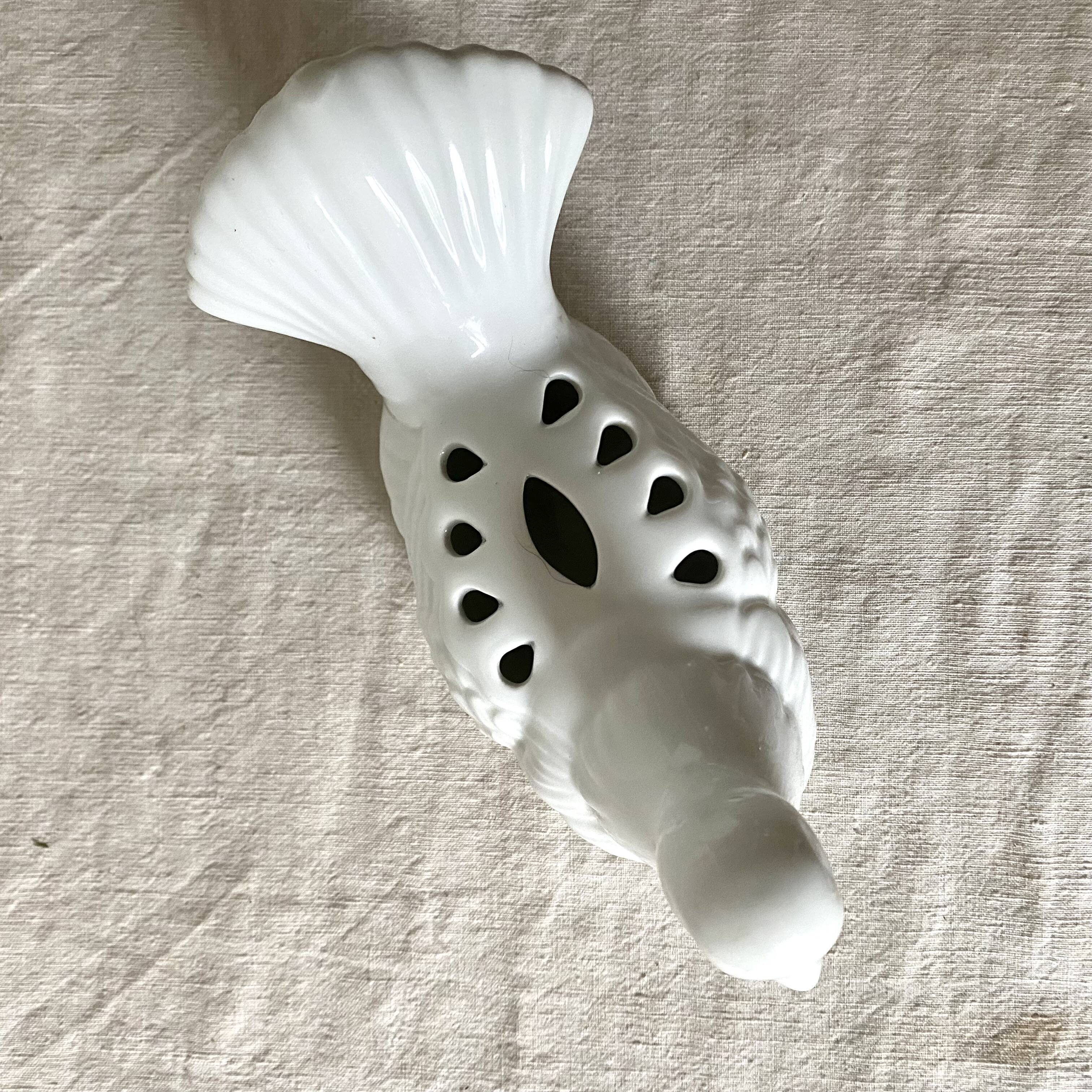 Ceramic dove flower picker