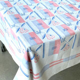 Nappe en lin motif art deco