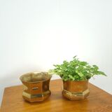 Brass set flower pots, pots