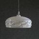 Antique pendant light in translucent grey clichy glass, molded - supplied with chrome socket