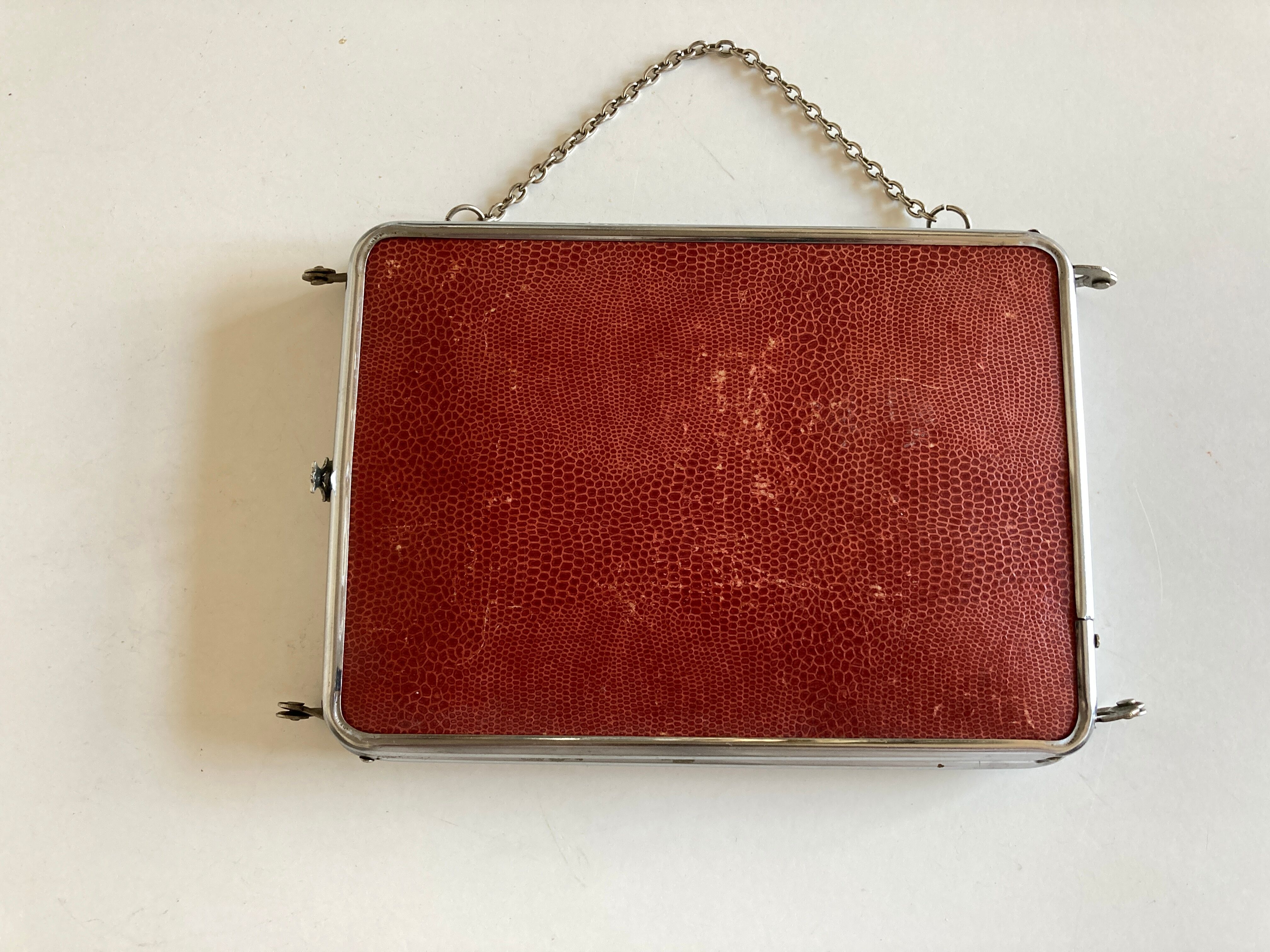 Miroir de barbier triptyque à l'italienne horizontal 1960 L69cm