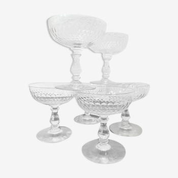 6 coupes à Champagne cristal