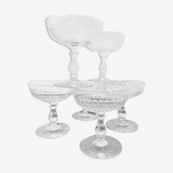 6 crystal champagne cups