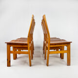 Ensemble de 6 chaises de salle à manger en pin par Tapiovaara pour Laukaan Puu Finlande, 1960