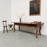 19th century walnut drapery table 2m1