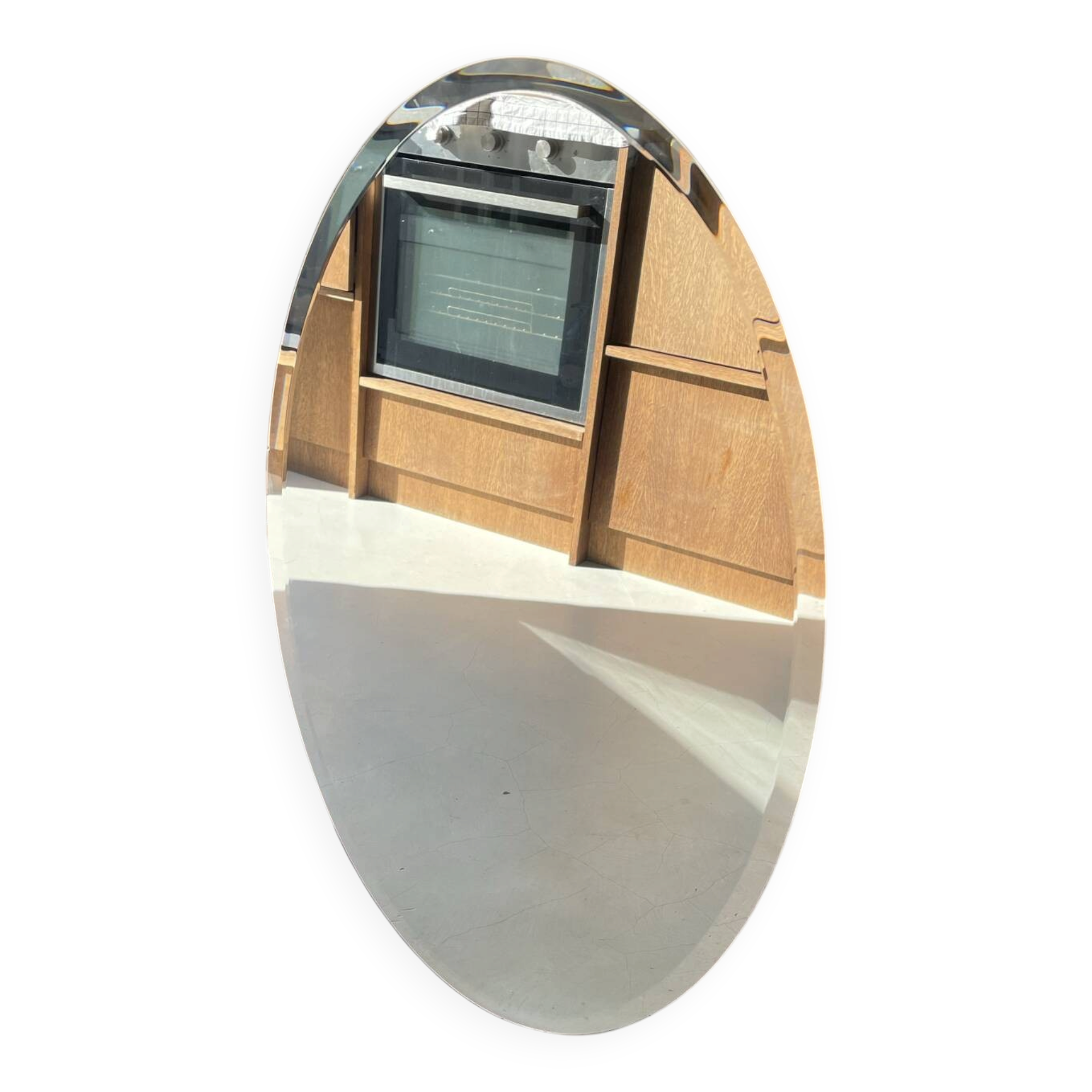 Grand miroir ovale vintage