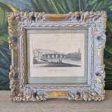 Painting in old patinated wooden frame